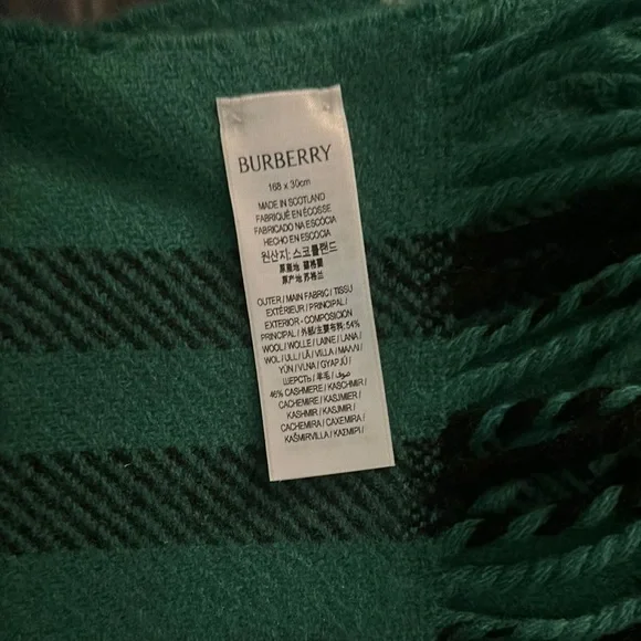 Burberry Green Plaid Scarf - Picture 4 of 8